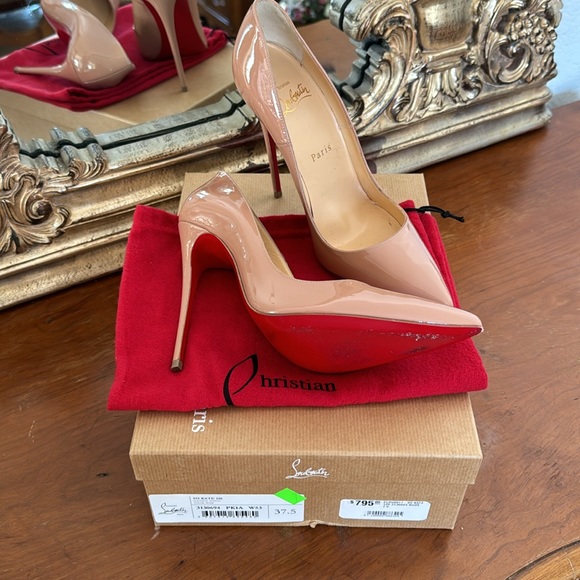 Preloved Christian Louboutin So Kate 120 Nude Patent 37.5 - Picture 5 of 7